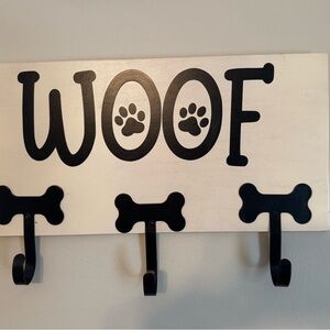 Dog Bone Wall Hook Rack - Black and White